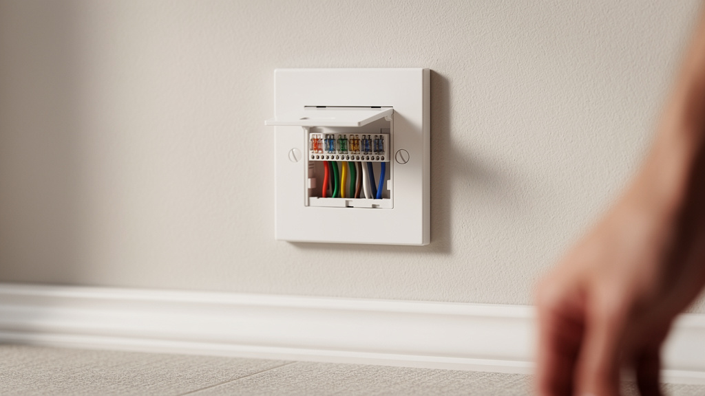 Prise murale RJ45 câblée selon T568B