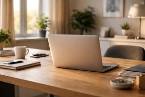 Comparaison de portables sur un bureau professionnel