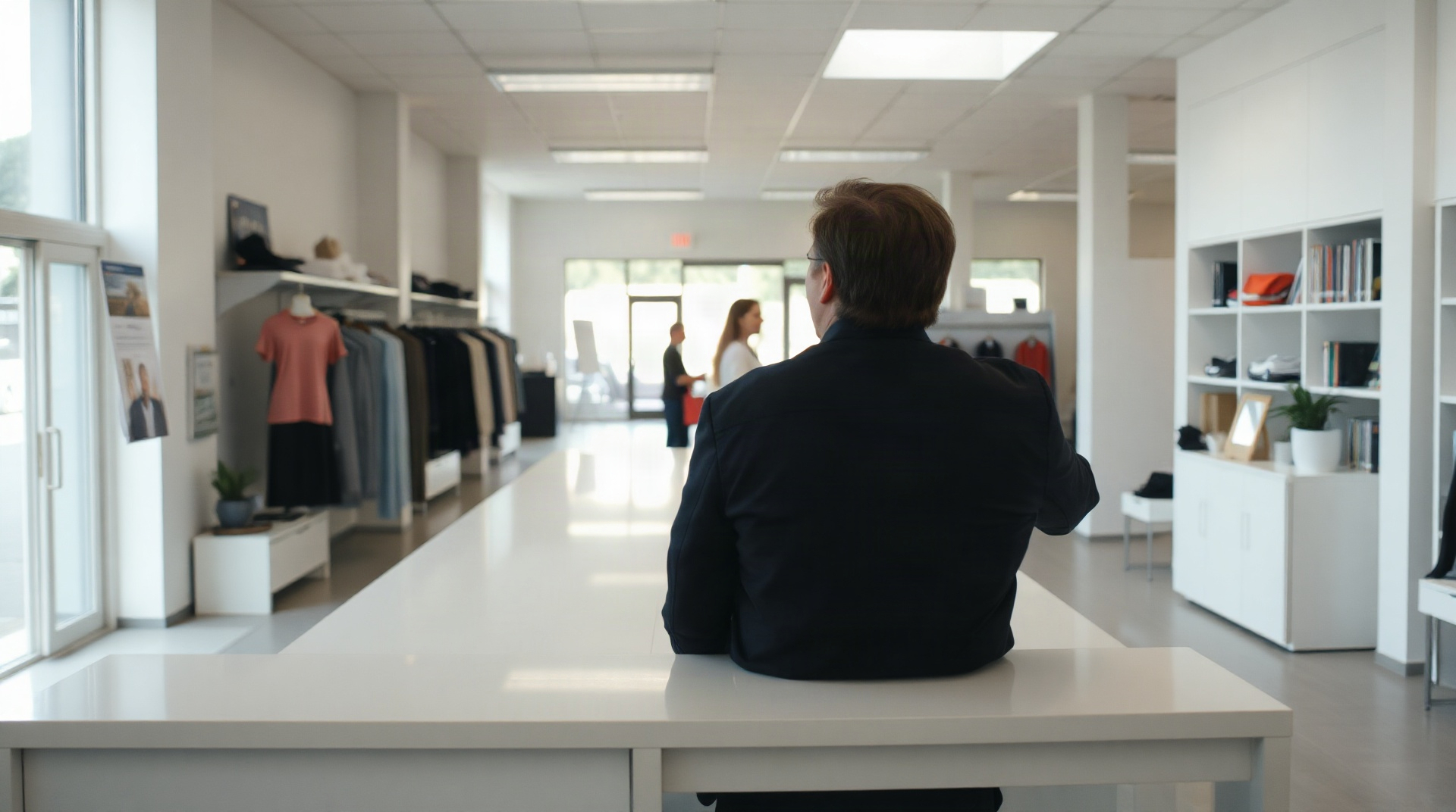 Conseiller en boutique opérateur aidant un client