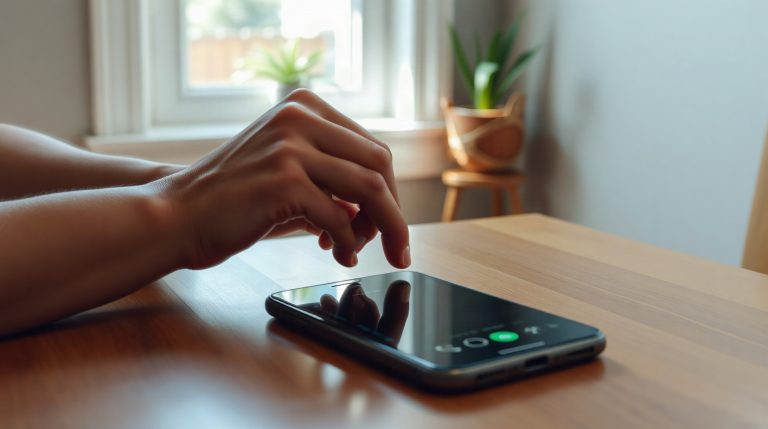 Personne saisissant un code sur un smartphone bloqué